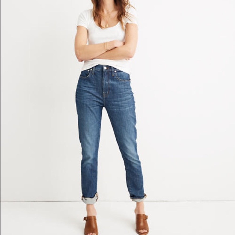 Madewell High Rise Slim Boy Jean Dark Wash
